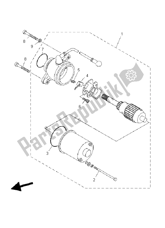 All parts for the Starting Motor of the Yamaha YFM 80 Grizzly 2006