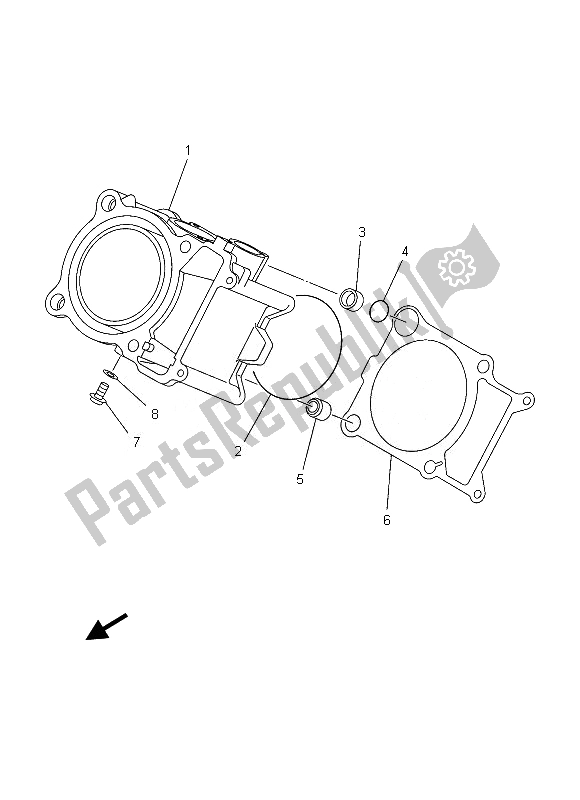 All parts for the Cylinder of the Yamaha YFM 450 FGD IRS Grizzly 4X4 2013