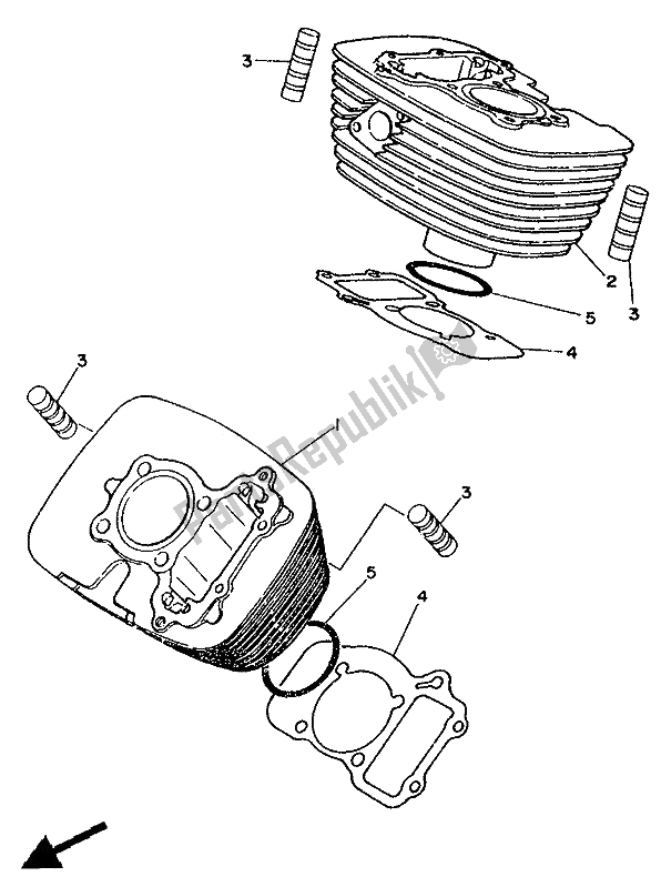 Todas las partes para Cilindro de Yamaha XV 250 Virago 1992