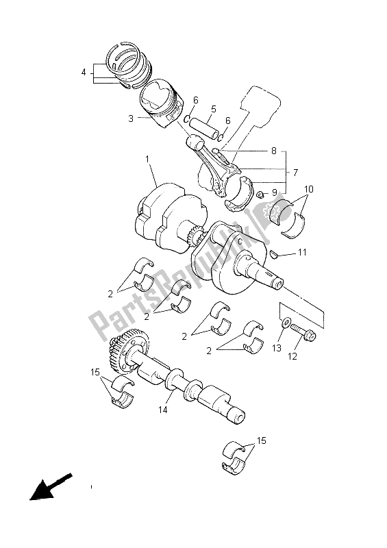 Toutes les pièces pour le Vilebrequin Et Piston du Yamaha XVZ 13 TF 1300 1999