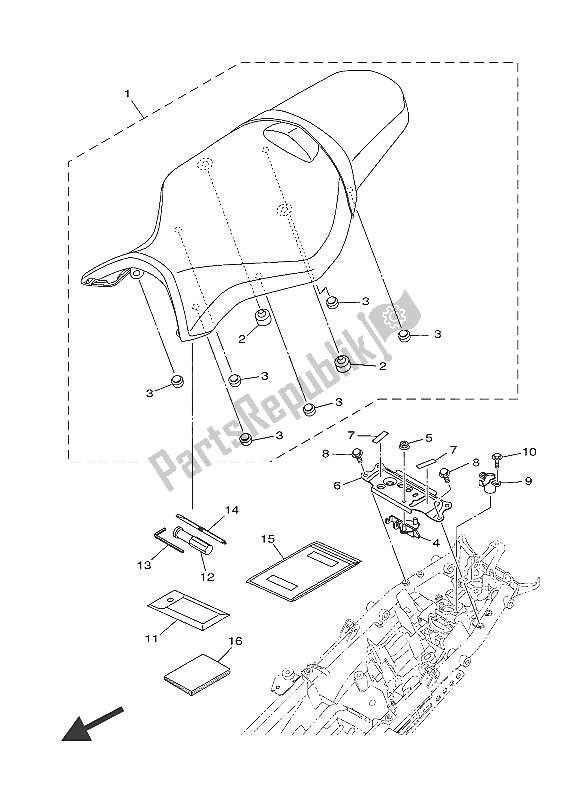 Tutte le parti per il Posto A Sedere del Yamaha MT 10 1000 2016