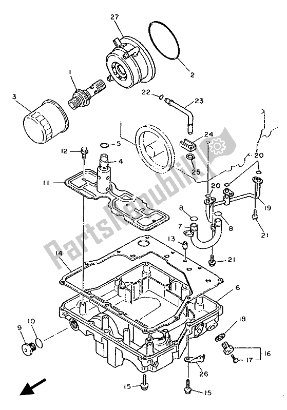 All parts for the Oil Cleaner of the Yamaha FZR 1000 1993