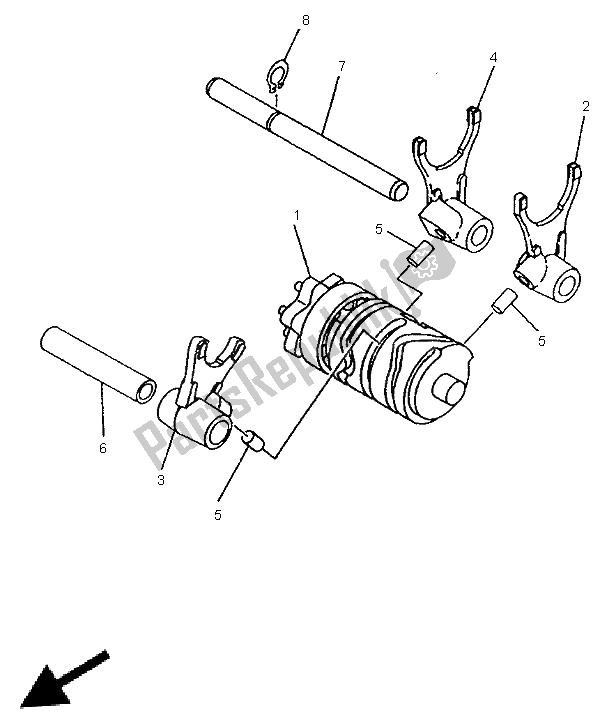 Toutes les pièces pour le Came Et Fourchette De Changement De Vitesse du Yamaha YZ 80 LC 1997