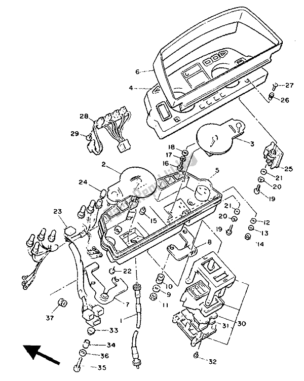 Toutes les pièces pour le Mètre du Yamaha XVZ 13 TD Venture Royal 1300 1989