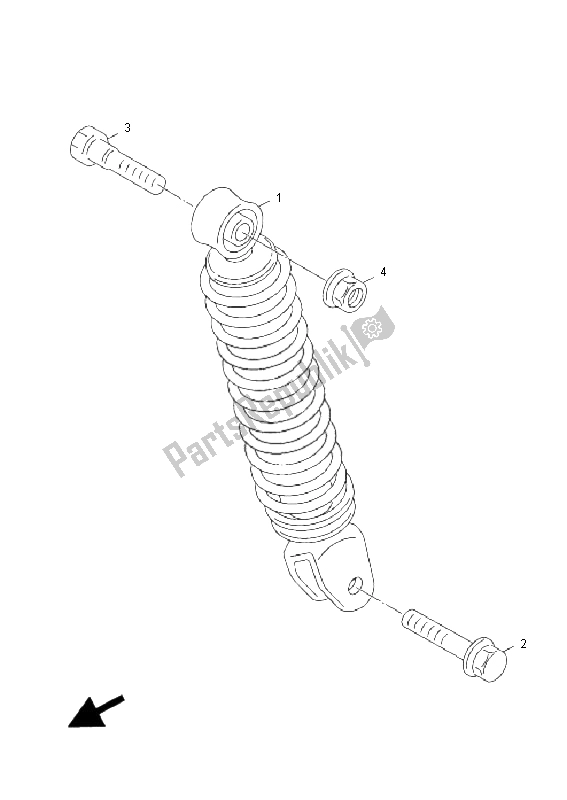 All parts for the Rear Arm of the Yamaha XF 50E 4T Giggle 2008