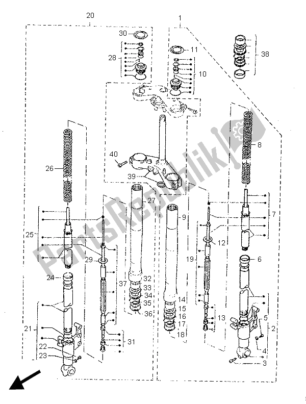 Todas las partes para Tenedor Frontal de Yamaha SZR 660 1995