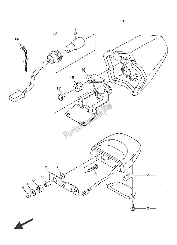 Alle onderdelen voor de Achterlicht van de Yamaha XJ6 SA 600 2016