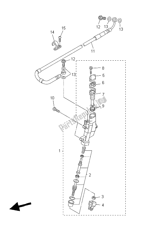 Tutte le parti per il Pompa Freno Posteriore del Yamaha YZ 250F 2004