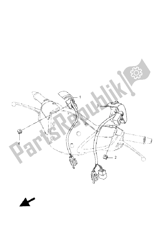 All parts for the Handle Switch & Lever of the Yamaha VP 250 X City 2008