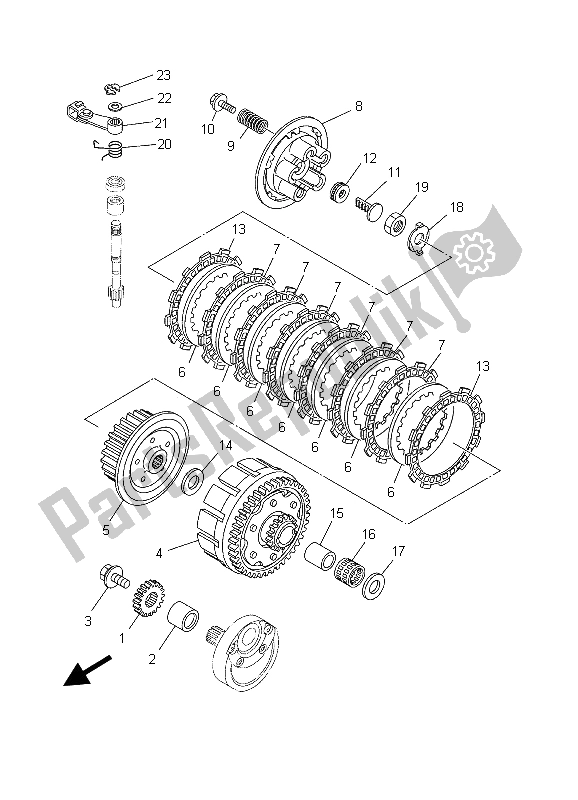 Todas las partes para Embrague de Yamaha YZ 125 2003