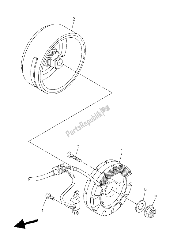 All parts for the Generator of the Yamaha WR 250F 2009