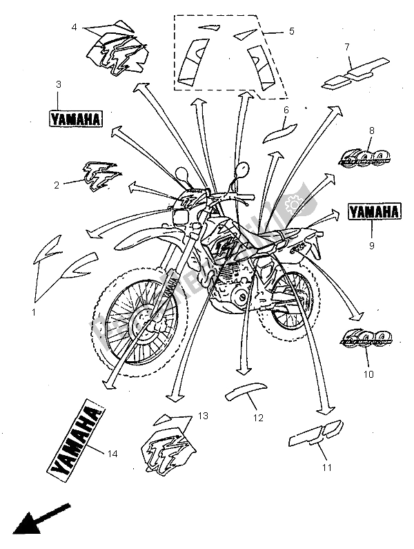 Todas las partes para Emblemas de Yamaha TT 600E 1998