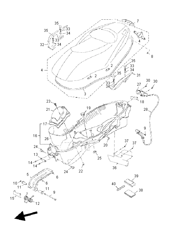 Tutte le parti per il Posto A Sedere del Yamaha YP 250R X MAX 2011