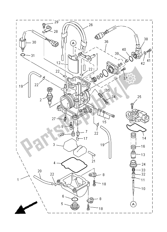 Toutes les pièces pour le Carburateur du Yamaha YZ 250 2000
