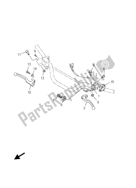All parts for the Handle Switch & Lever (lw) of the Yamaha TT R 125 SW LW 2003