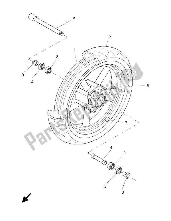 Wszystkie części do Przednie Ko? O Yamaha BT 1100 Bulldog 2005