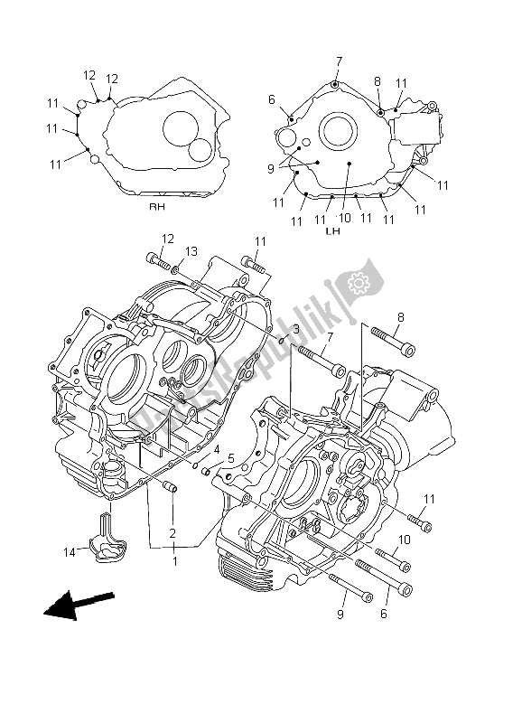 Todas las partes para Caja Del Cigüeñal de Yamaha XVS 1100 Dragstar 2002