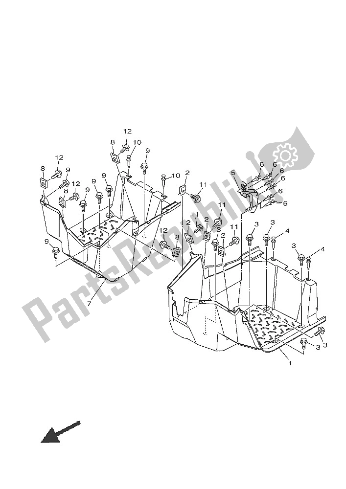 All parts for the Stand & Footrest of the Yamaha YXE 700E 2016