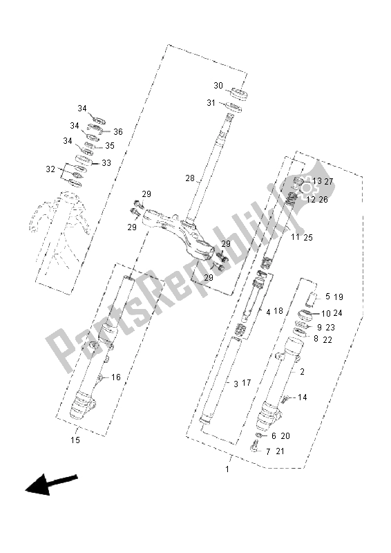 All parts for the Steering of the Yamaha YP 250 RA X MAX 2011