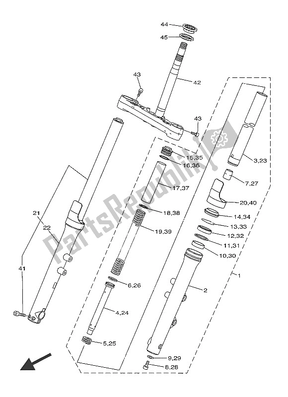 Tutte le parti per il Forcella Anteriore del Yamaha XVS 1300 CU 2016