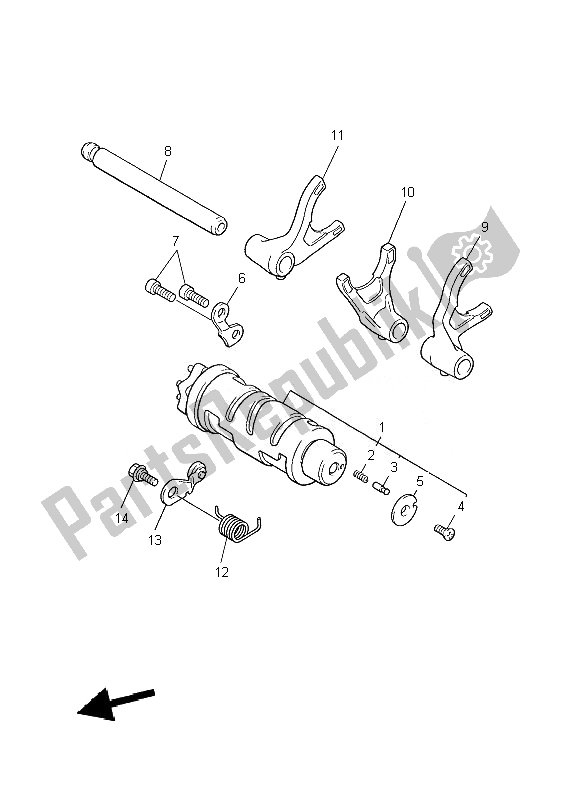 Todas as partes de Shift Cam E Garfo do Yamaha XJR 1300 2007