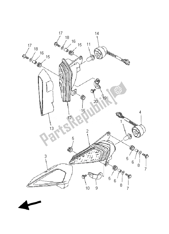 Tutte le parti per il Faro del Yamaha YFZ 450 2007