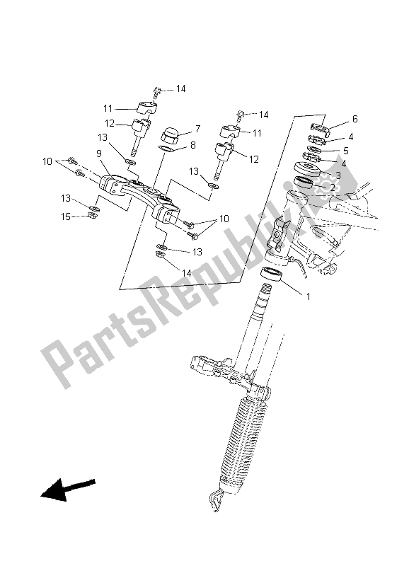 All parts for the Steering of the Yamaha XT 660Z Tenere 2009