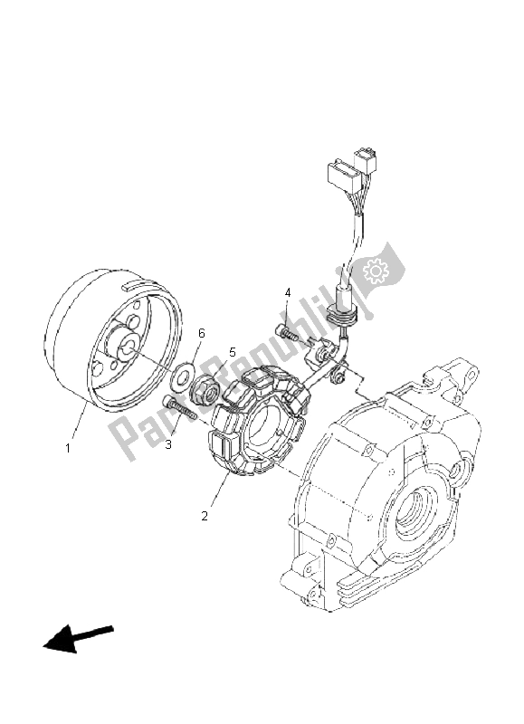 All parts for the Generator of the Yamaha TT R 110E 2008