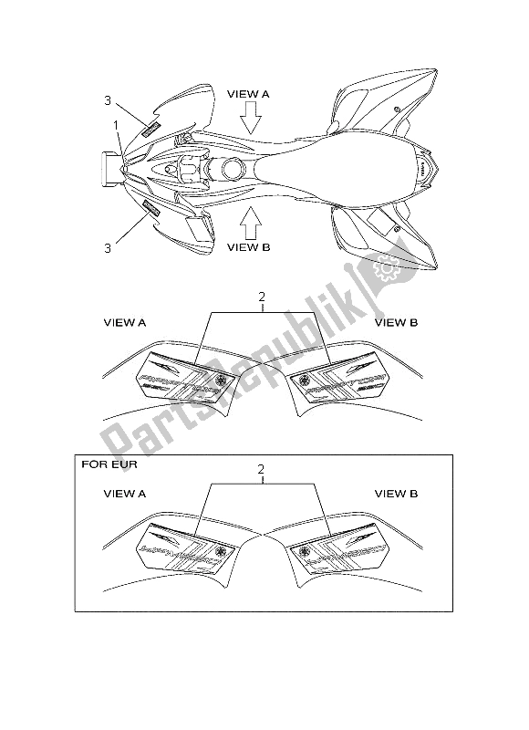 Toutes les pièces pour le Graphique du Yamaha YFM 250R Raptor 2013