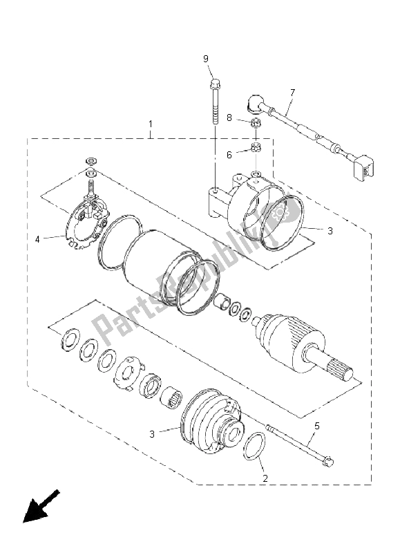 Toutes les pièces pour le Demarreur du Yamaha FZ6 S 600 2005