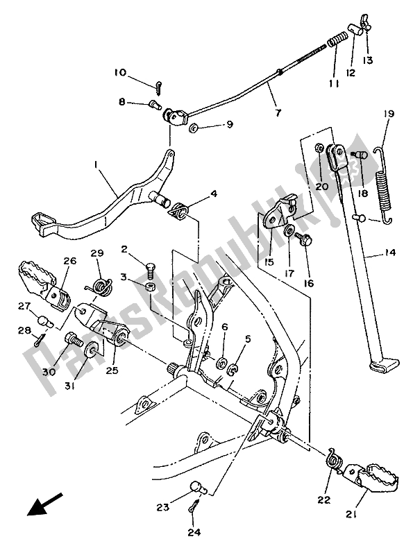 Todas las partes para Soporte Y Reposapiés de Yamaha YZ 80 1987