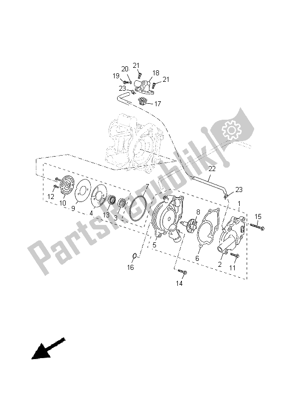 Todas las partes para Bomba De Agua de Yamaha YP 125 RA 2014