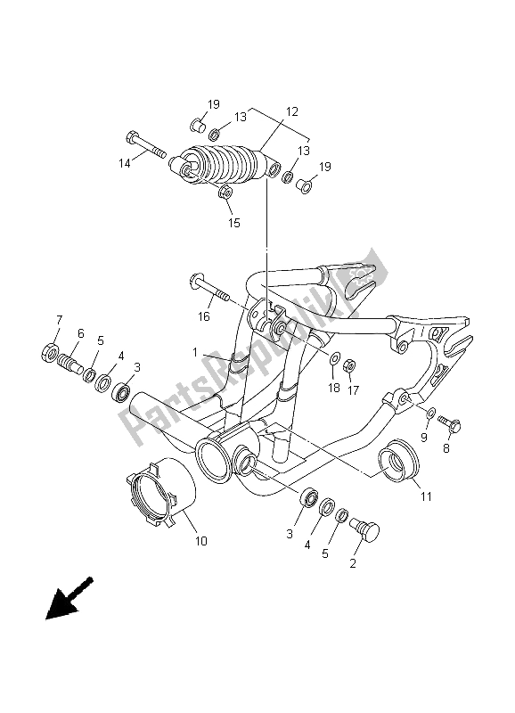 All parts for the Rear Arm & Suspension of the Yamaha XVS 650A Dragstar Classic 2005