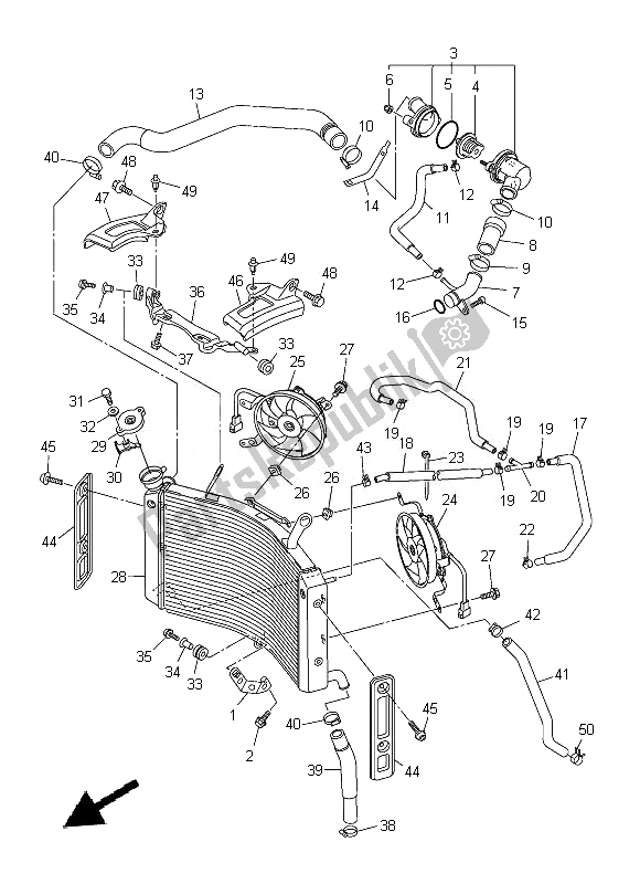 Tutte le parti per il Tubo Del Radiatore del Yamaha FZ8 N 800 2014