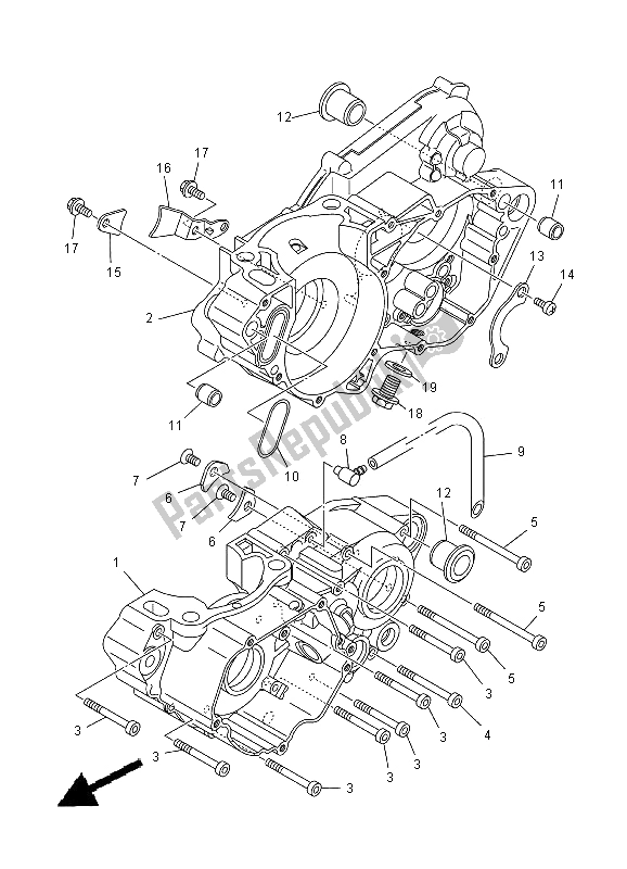 Alle onderdelen voor de Carter van de Yamaha YZ 250 2000