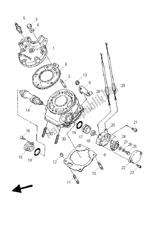 Toutes les pièces pour le Cylindre du Yamaha DT 125X 2006