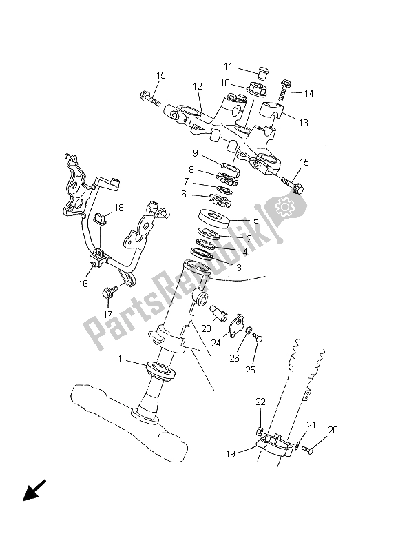 Todas las partes para Direccion de Yamaha TW 125 2001