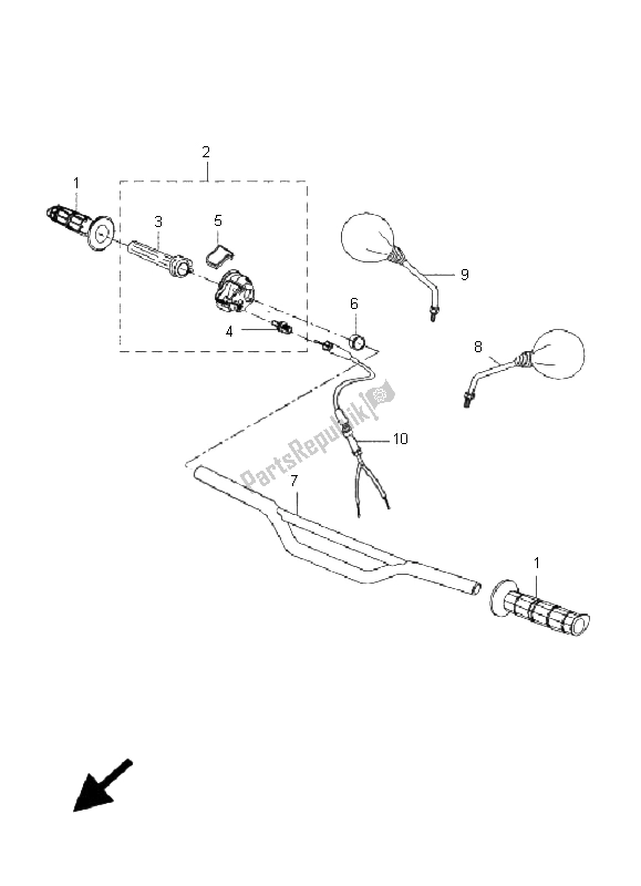 Todas las partes para Manija De Dirección Y Cable de Yamaha DT 50R SM 2006