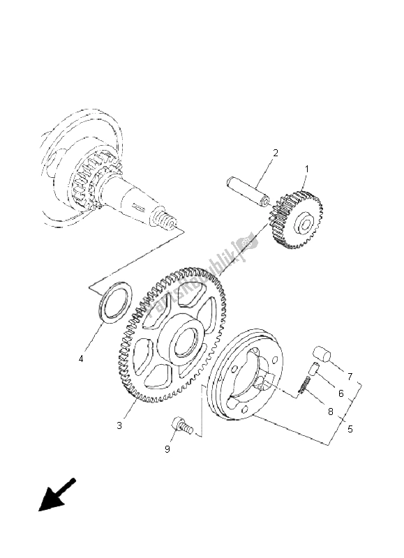 All parts for the Starter Clutch of the Yamaha T 135 FI Crypton X 2009