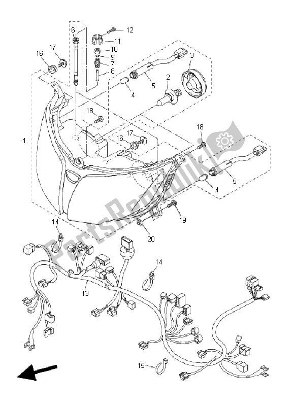 Tutte le parti per il Faro del Yamaha FJR 1300 AS 2006