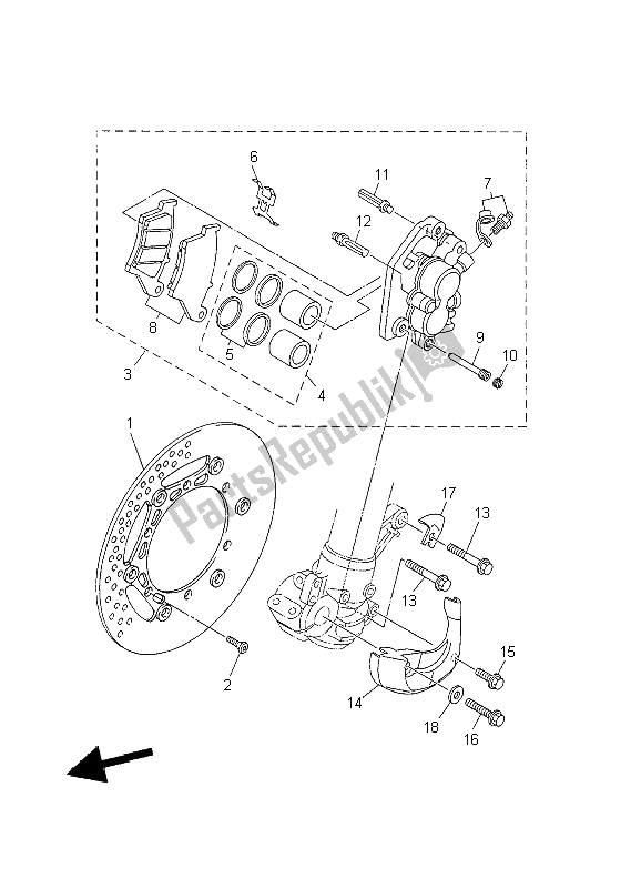 Toutes les pièces pour le étrier De Frein Avant du Yamaha WR 426 400F 2002