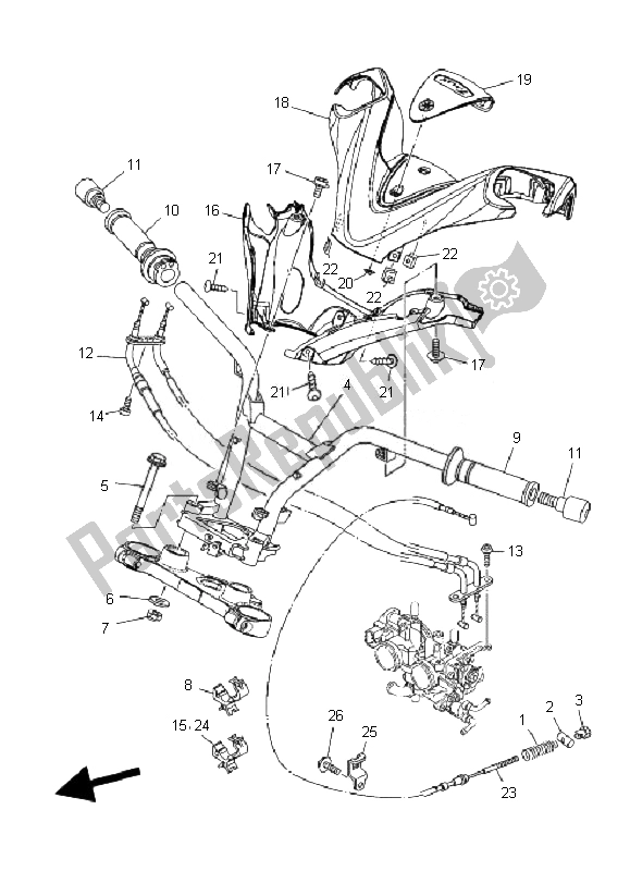 Wszystkie części do Uchwyt Kierownicy I Kabel Yamaha XP 500A T MAX 2010