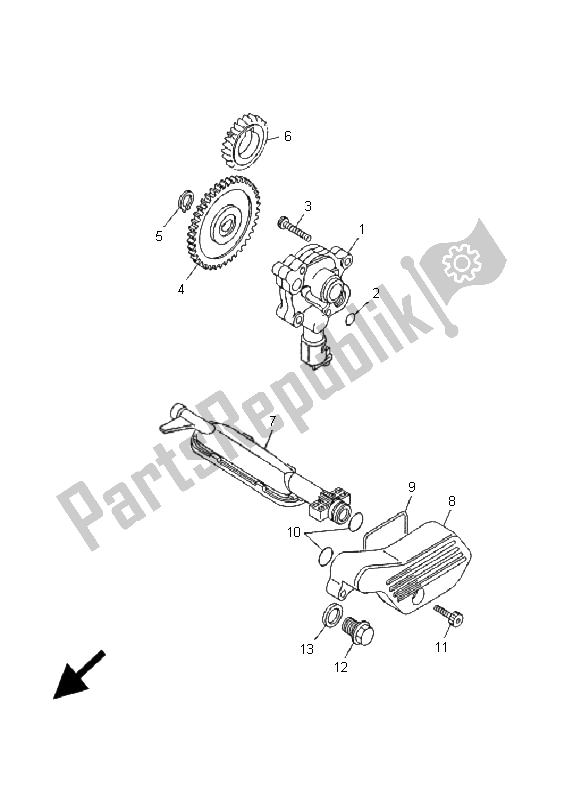 All parts for the Oil Pump of the Yamaha XV 535 Virago 25 KW 2001