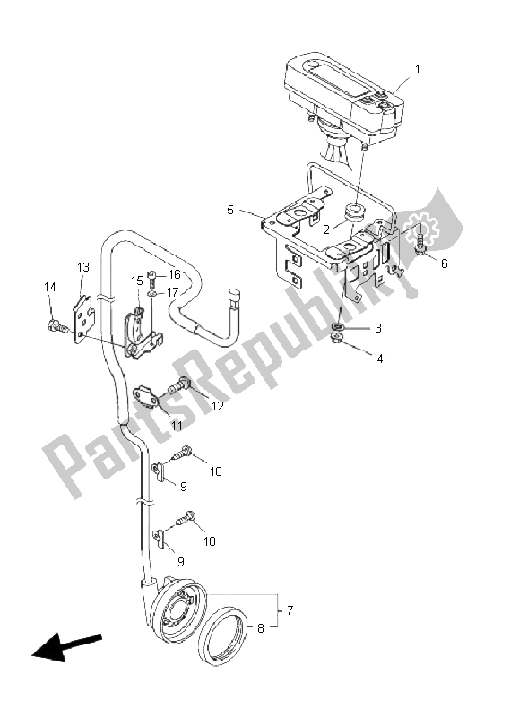 All parts for the Meter of the Yamaha WR 450F 2008