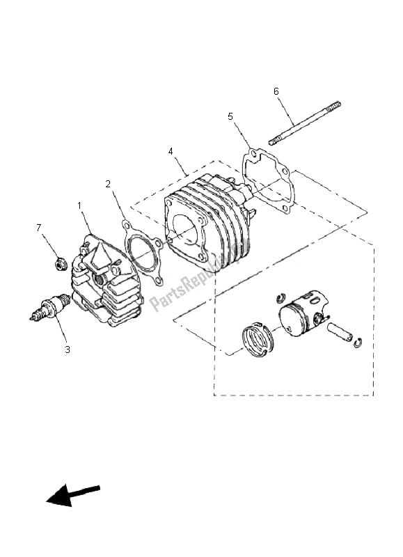 All parts for the Cylinder of the Yamaha CS 50R AC JOG 2010