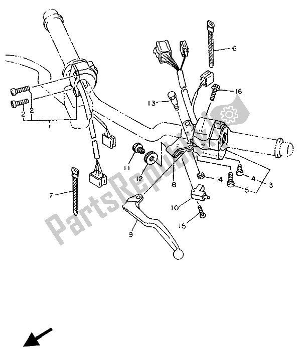 All parts for the Handle Switch & Lever of the Yamaha XJ 600S Diversion 1993