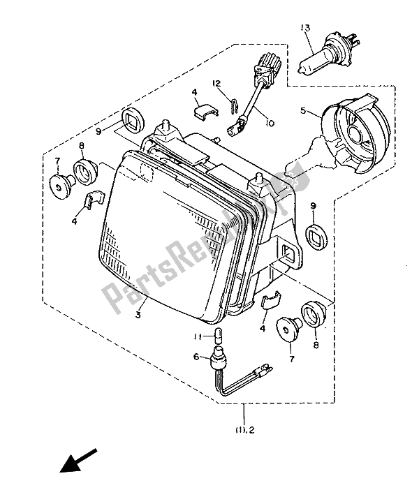 All parts for the Alternate (headlight) (for Sweden) of the Yamaha FJ 1200 1986