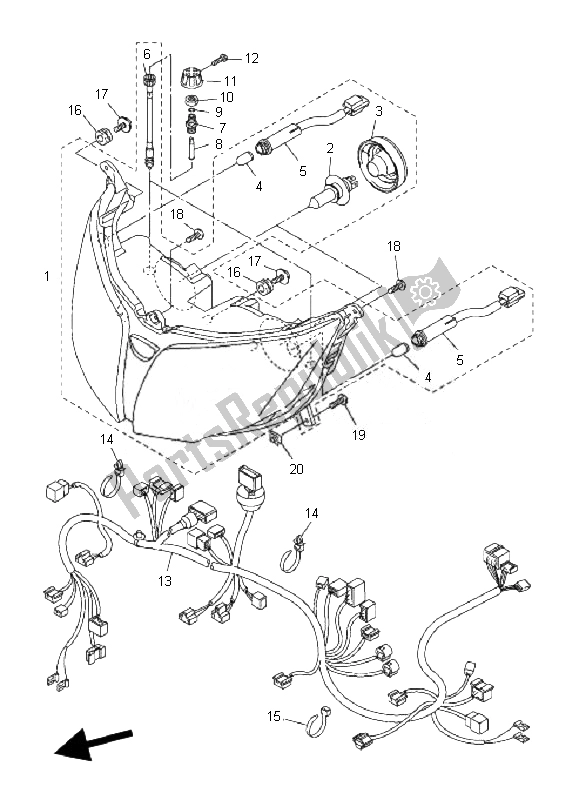 Todas las partes para Faro de Yamaha FJR 1300 AS 2007