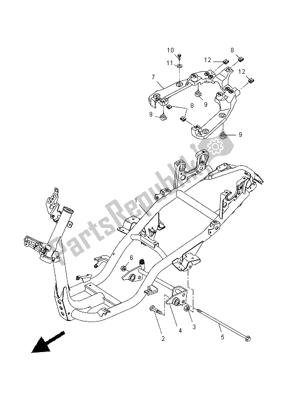 All parts for the Frame of the Yamaha NS 50N 2014