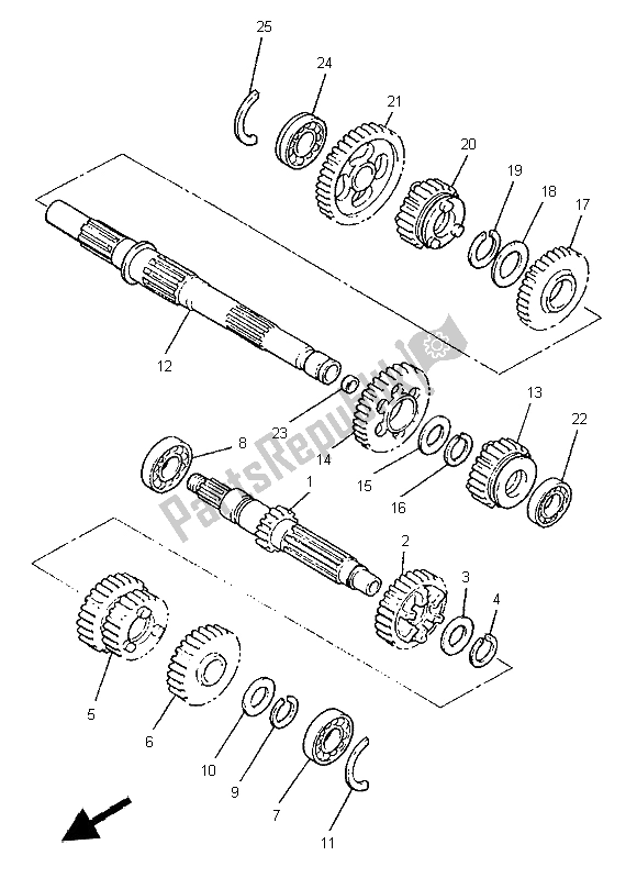 Toutes les pièces pour le Transmission du Yamaha XVZ 1300A Royalstar 1997